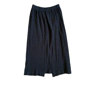 Bryn Walker Women Cotton Gauze Midi Skirt Size S Black Lagenlook Minimalist Boho